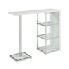 Monarch Glossy White / Chrome Metal 48"L Bar Table