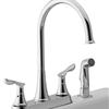 Waterpik® Chrome Two Handle Gooseneck Kitchen Faucet - with side sprayer