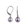 Sterling Silver and Pearl Leverback Earrings