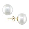 Miadora 11-12 mm Fresh Water Cultured Button Pearl Earrings in 14 K Yellow Gold