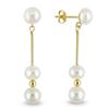 Miadora 6-6.5 mm Freshwater Pearl and 3 mm Gold Bead Drop Earrings in 14 K Yellow Gold