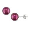 Miadora 9-10 mm FW Cranberry Pearl Earrings in Sterling Silver with Butterfly Backs