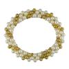 Miadora 4-5 mm FW Champagne and White Potato Pearl Multi-Row Bracelet, 7 inches in length