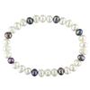 Miadora 6-7 mm FW White, Black and Grey Pearl Stretch Bracelet, 7 inches in length