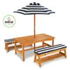 Outdoor table & Chair Set w/ Cushions & navy stripes