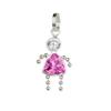 Sterling Silver Girl Charm with Cubic Zirconia