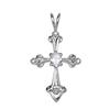 Sterling Silver Cross Charm with Cubic Zirconia