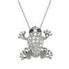 Sterling Silver Black and White Cubic Zirconia Frog Pendant