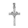 Sterling Silver Cross Charm with Diamond Accent