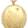 14kt Gold Filled Oval Locket with Diamond on 18" gold filled chain