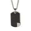 Stainless Steel DogTag Pendent with Carbon and 20" chain