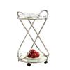 Monarch Chrome Metal Bar Cart With Frosted Tempered Glass