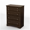 South Shore Sebastian Collection 4-Drawer Chest Mocha