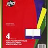 Hilroy Twin Pocket Portfolios, 4 pack assorted colours , 9-½ x 11-3/4