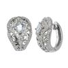 Sterling Silver Cubic Zirconia Wide Huggie Earring