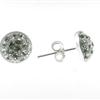 Sterling Silver Clear Crystal 1/2 Ball Studs
