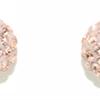 Sterling Silver 8mm Round Stud Earring With Peach Colour Crystals