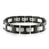 Miadora Men's Stainless Steel Bracelet with Black Links, 9" in Length
