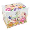 Floral designed musical jewellery box with two drawers