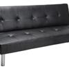 Faux Leather Sofa Bed - Black