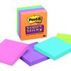 Post-it® Super Sticky Notes 3" x 3", assorted neon colours