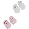 Gerber 2 Pair Textured Soft Cotton Booties Pink/White