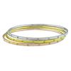 Miadora 3 Bangles Yellow, White and Pink with Cubic Zirconia in Stainless Steel, 8.5 inches