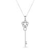 Miadora Key Pendant in Silver with 18" Silver Cable Chain