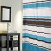 Horizontal Stripe Fabric Shower Curtain Teal
