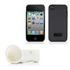 Bone Horn Stand Amplifier, iPhone4 Fashion Case, Wrist Strap, and Screen Protector Bundle