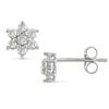 Miadora 1/4 CT TDW Diamond Flower Earrings in 10 K White Gold