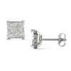 Miadora 1/2 CT TDW Princess Cut Diamond Stud Earrings in 10 K White Gold