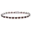 Miadora 5 5/8 ct Garnet and White Topaz Bracelet in Silver 7 inches