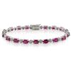 Miadora 13.5 Carat Created Ruby and 0.02 Carat Diamond Bracelet in Silver 7.25" in length