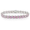 Miadora Created Pink Sapphire and Diamond Accent Steling Silver Bracelet - 7"