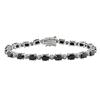 Miadora 11 1/6 ct Black Sapphire and 0.02 ct Diamond Bracelet in Silver - 7 1/4"