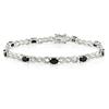 Miadora Sapphire and Diamond Accent Sterling Silver Bracelet - 7"