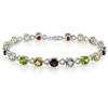 Miadora 12.8 Carat Garnet, Citrine, Peridot and Green Amethyst Bracelet in Silver, 8" in Length