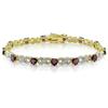 Miadora Garnet and Diamond Accent Gold-Plated Sterling Silver Bracelet - 7 1/4"