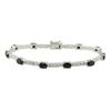 Miadora 8 3/5 ct Black Sapphire and White Topaz Bracelet in Silver 7 1/4 inches in length