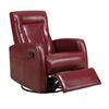 Monarch Red Bonded Leather Swivel Rocker Recliner