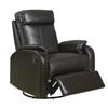 Monarch Dark Brown Bonded Leather Swivel Rocker Recliner