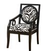 Monarch Zebra Fabric / Black Solid Wood Accent Chair