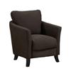 Monarch Dark Brown Linen Fabric Accent Chair