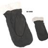 Jemcor, Black Leather Wrist Length Sherpa (BOA) Lined Mitt, 040469