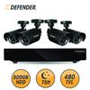 DEFENDER® CONNECTED 4CH H.264 500GB Smart Security DVR with 4 x 480TVL 75ft Night Visio...