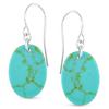 Miadora Turquoise Oval Shaped Earrings in Silver 18 x 13 mm