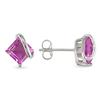 Miadora 2 5/8 ct Created Pink Sapphire Earrings in Silver