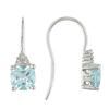 Miadora 2 3/8 ct Sky Blue Topaz and 0.03 ct Diamond Earrings in 10 K White Gold