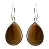 Miadora Sterling Silver Tiger's Eye Hook Earrings (19 x13 mm)